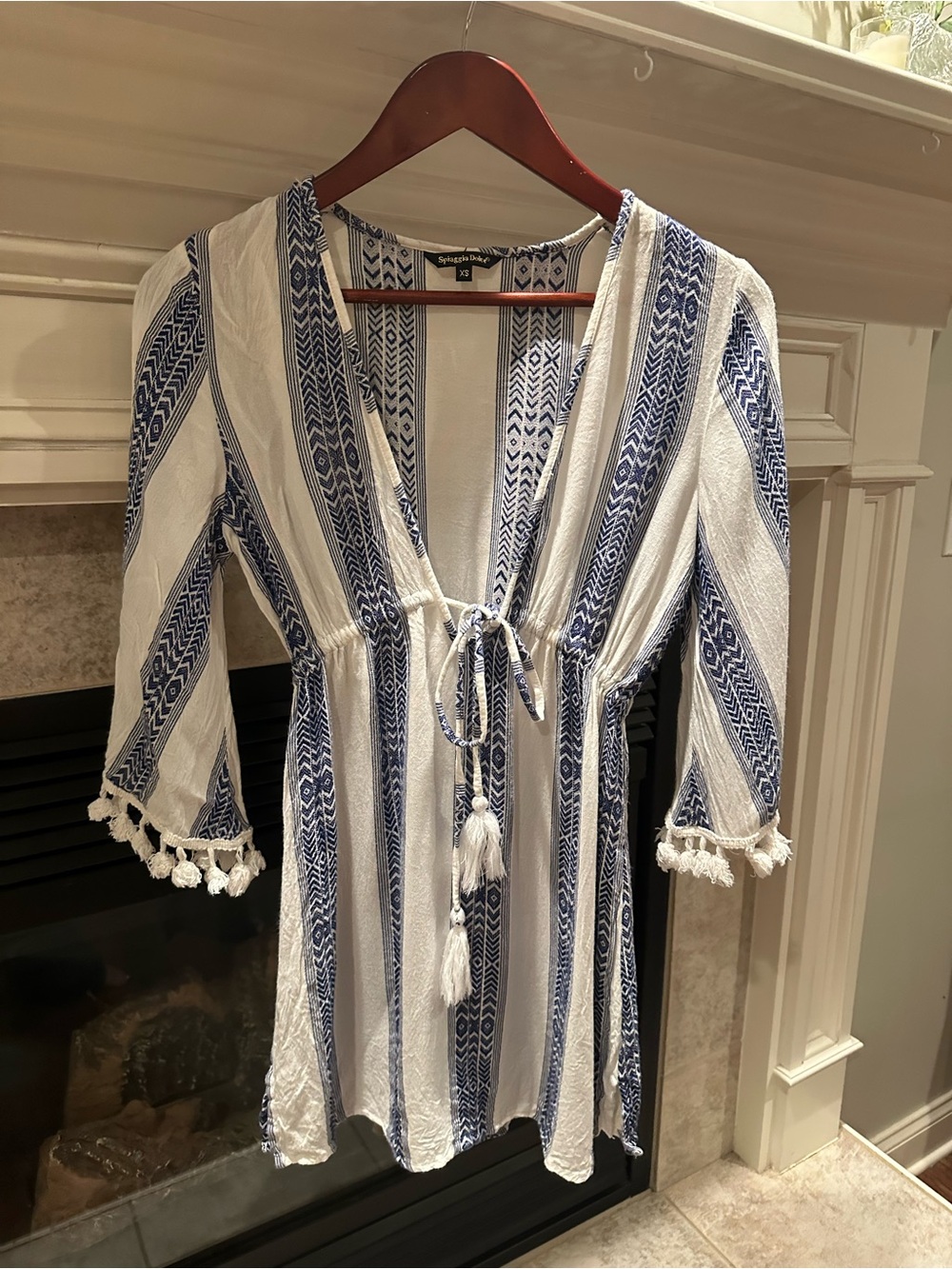 Spiaggia Dolce Blue & White Striped Cover-Up